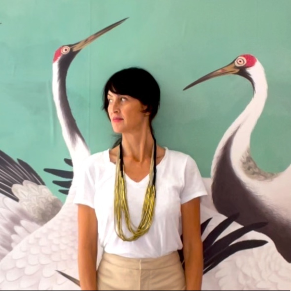 Pair suede necklaces with brass beads.